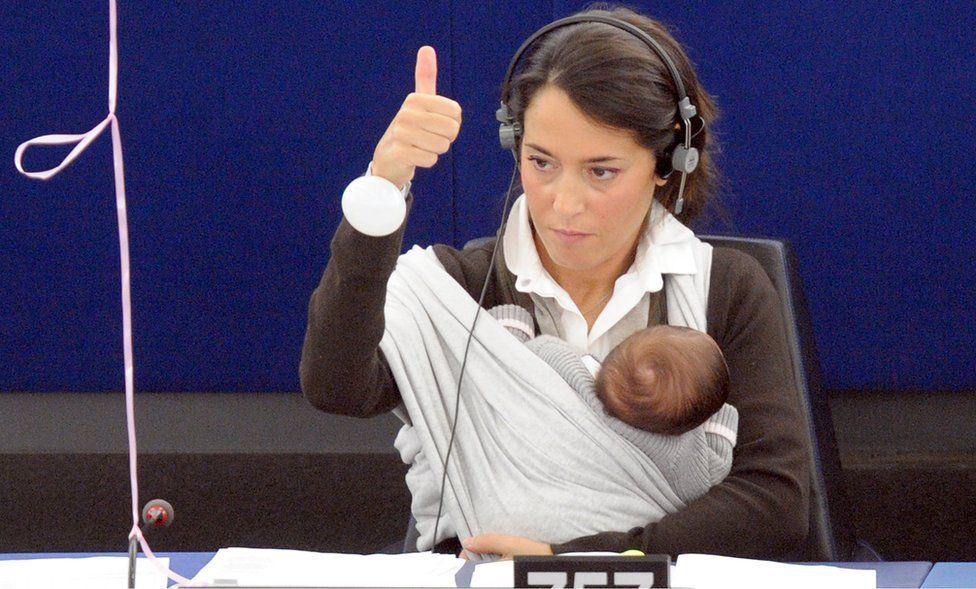 Former MEP Licia Ronzulli votes in the European Parliament in 2010