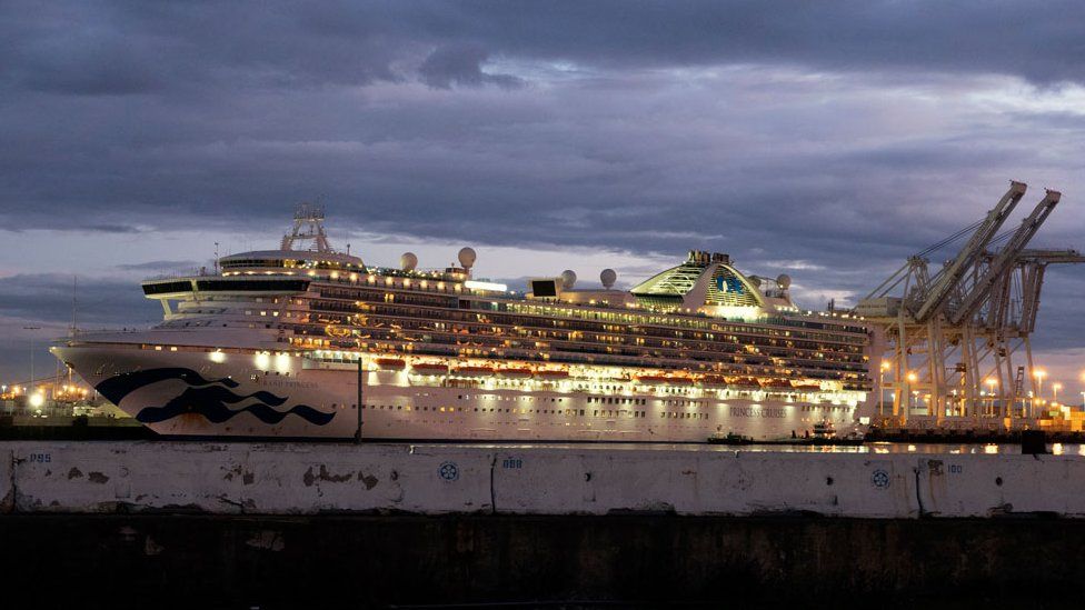 The Grand Princess cruise ship. Passengers on board tested positive for coronavirus