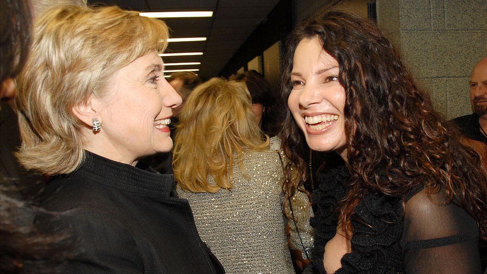 Fran Drescher with Senator Hilary Clinton