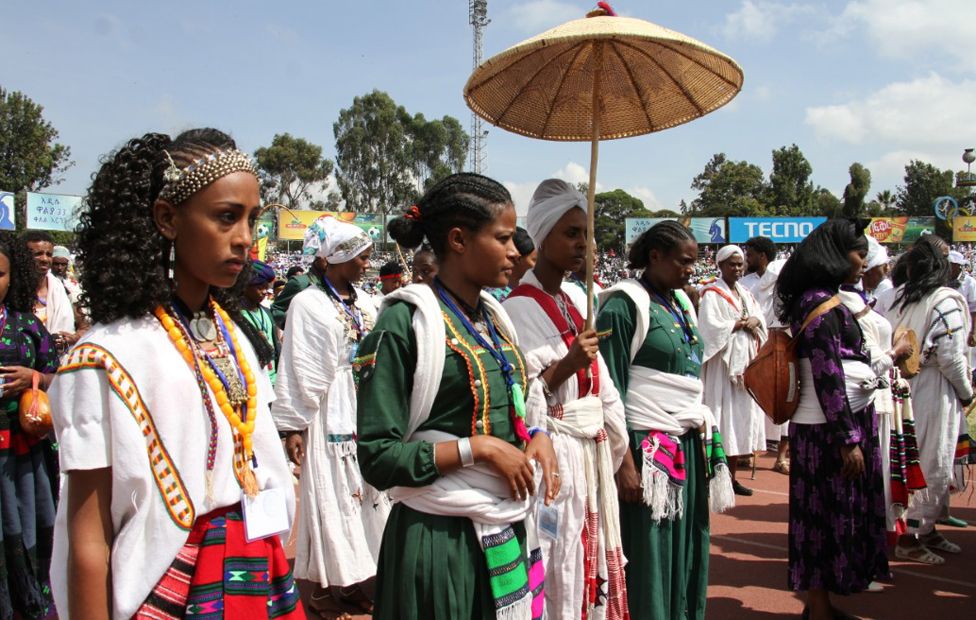 Women in traditional Amhara costume