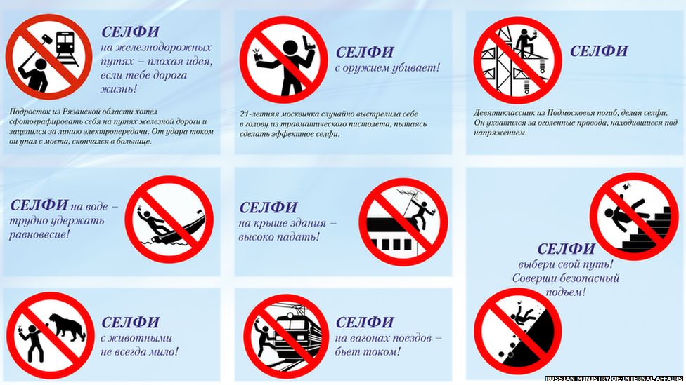 The booklet showing unsafe activities inside road-sign style signs