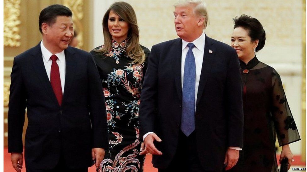 Chinese President Xi Jinping with his US counterpart Donald Trump in November