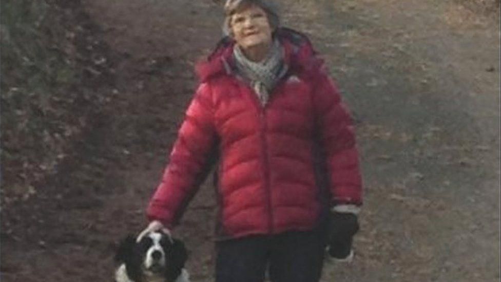 Margaret Joyce Griffiths and her dog