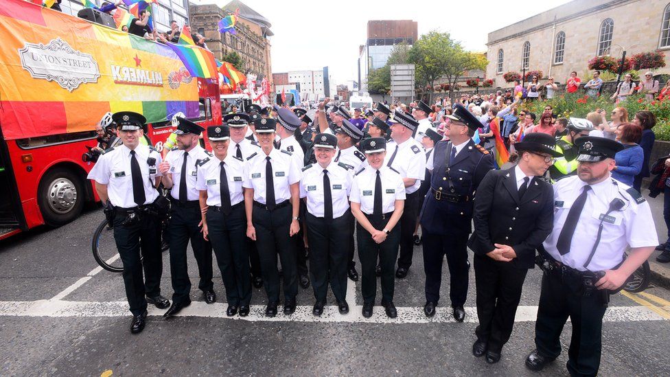 Members of the PSNI first took part in Belfast Pride in uniform in 2017