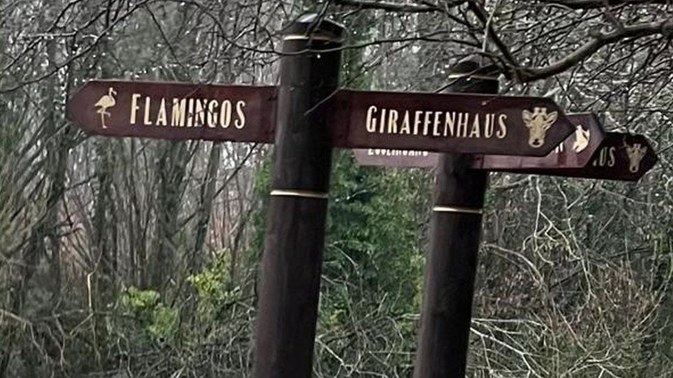 Signs from the Warner Brothers set in Verulamium Park