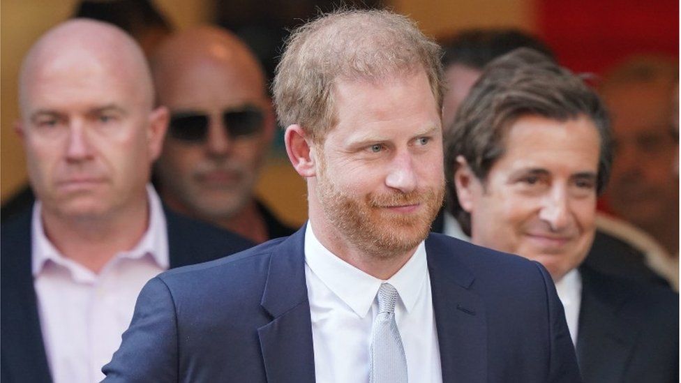 Prince Harry pictured after giving evidence in the phone hacking trial against Mirror Group last week