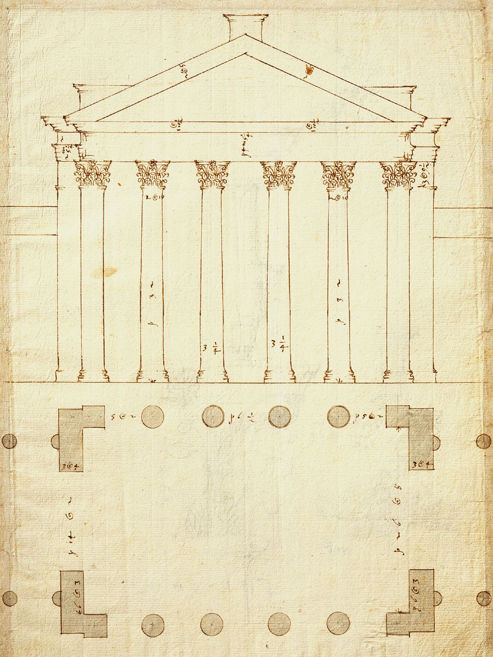 Conjectural reconstruction of the Portico of Octavia, Rome - by Andrea Palladio, circa 1560s