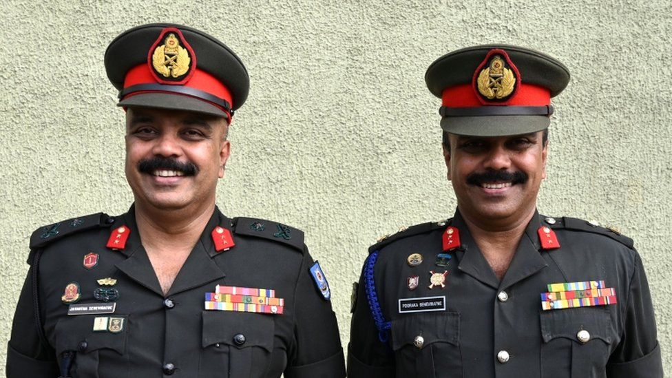 Sri Lankan Army generals twins, Jayantha (L) and Pooraka (R) Seneviratne