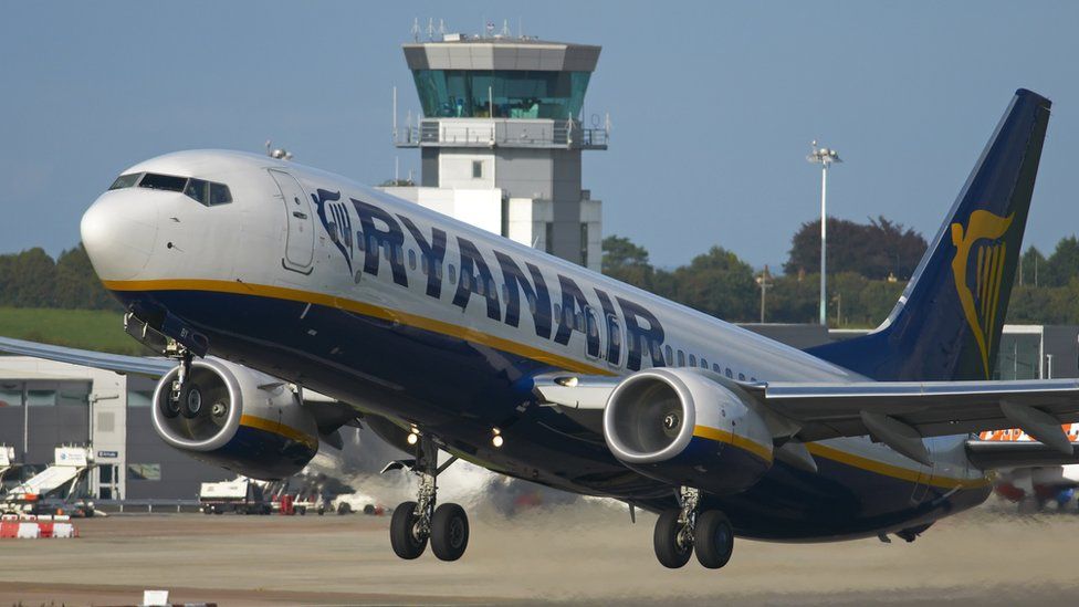 Ryanair aircraft taking off