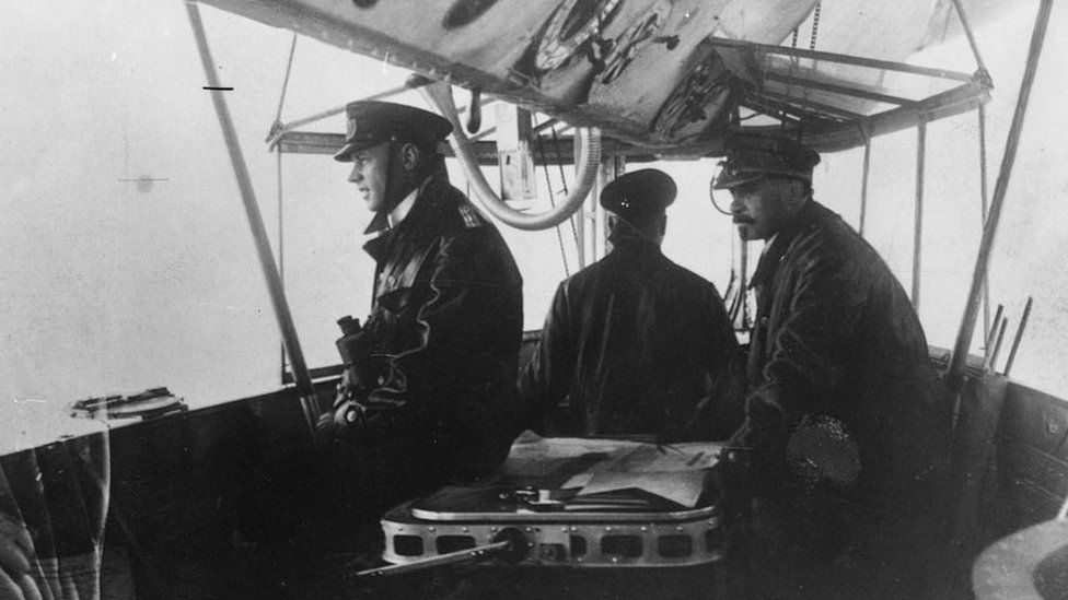 Airship crew in a gondola