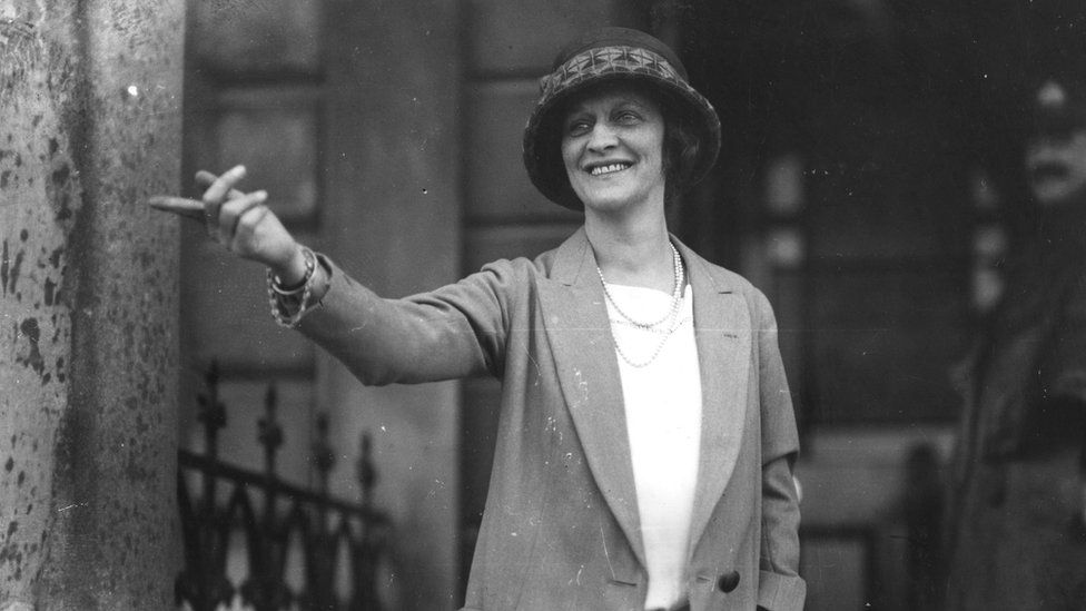 Lady Astor campaigning for her seat again in 1923