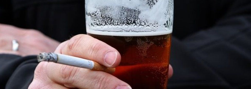 Pint of beer and a cigarette