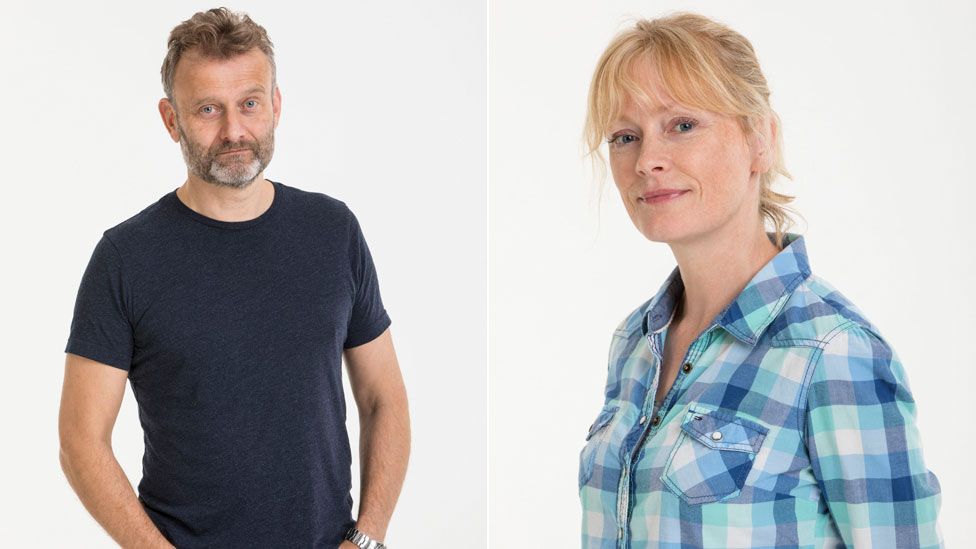 Hugh Dennis and Claire Skinner
