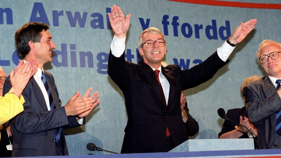 John Major at Welsh Conservative conference in Llangollen in 1993