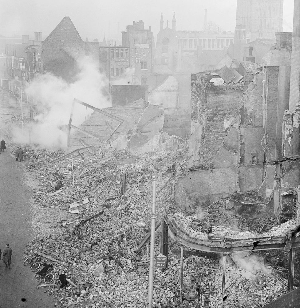 Blitz damage in Coventry, November 1940