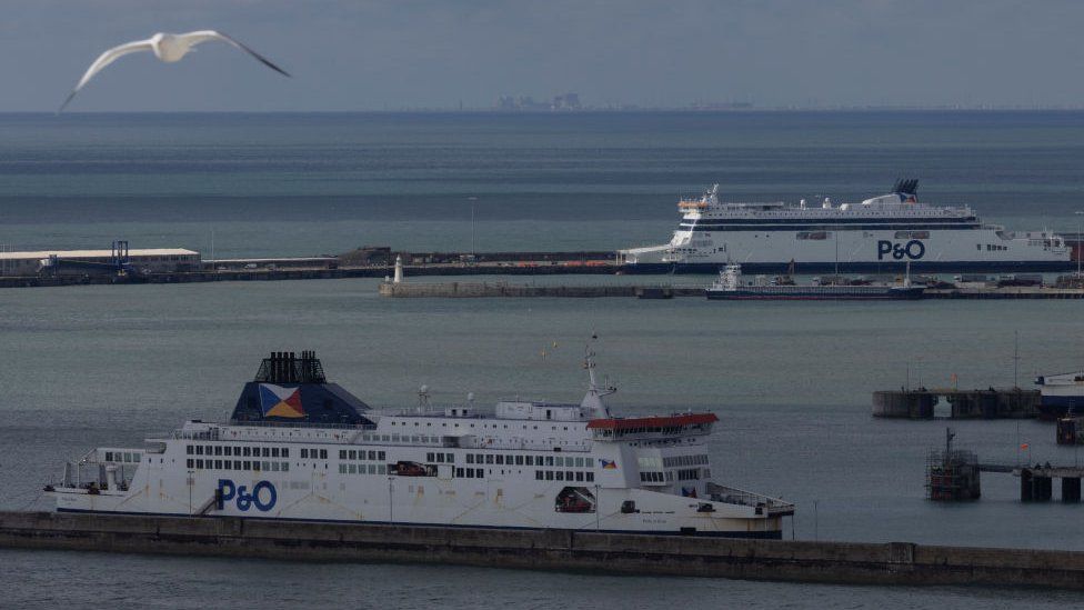 P&O ferries in the Port of Dover