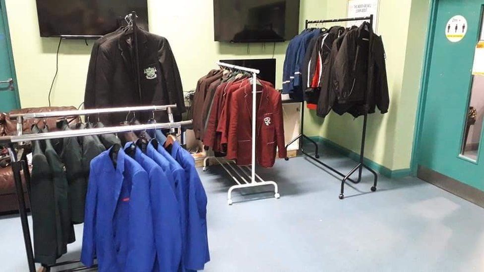 The West Belfast School Uniform Project distributed second-hand clothes to families earlier this week