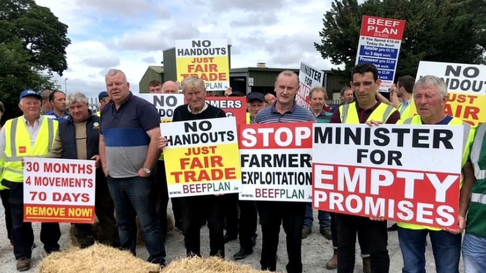 Meat factory protests Picket set up at Monaghan factory BBC News