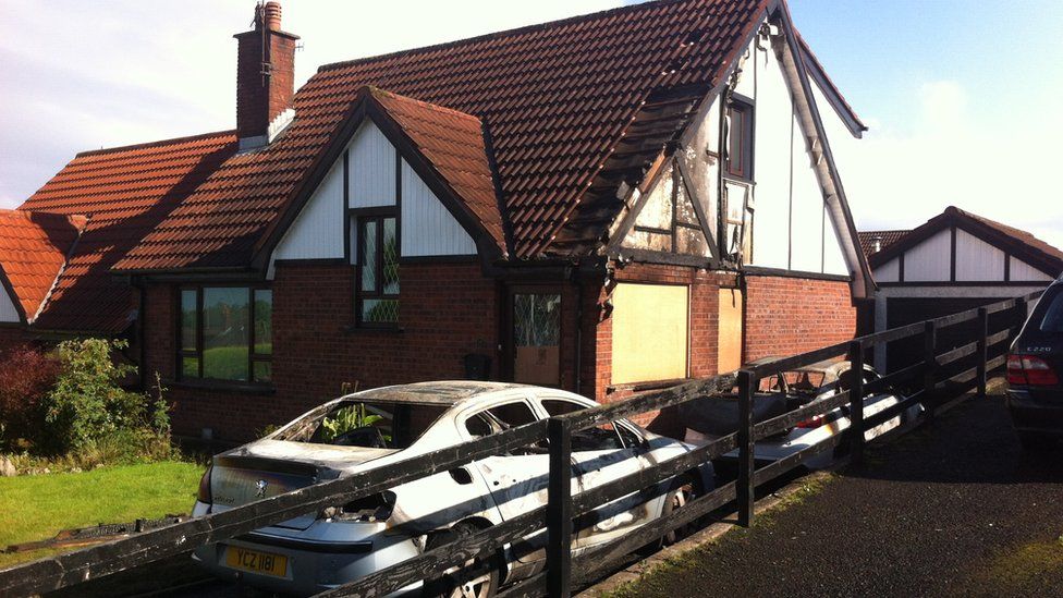 House and cars damaged in arson attack at Magee Park in Larne BBC News