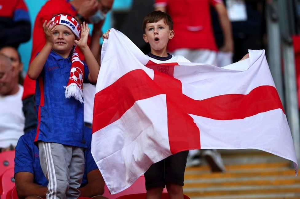 Young fans ahead of the England game