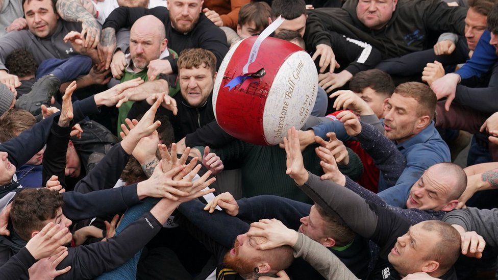 Players at the Atherstone Ball Game 2023