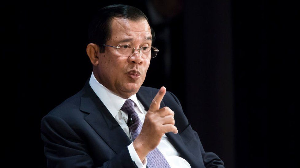 Le Premier ministre du Cambodge, Hun Sen, s'exprime lors d'une conférence