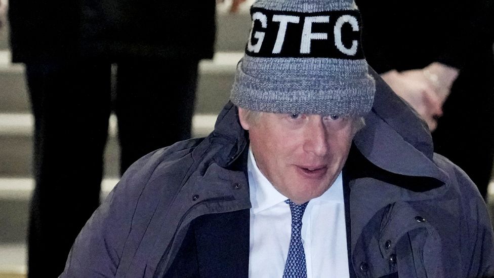 Boris Johnson leaving the inquiry