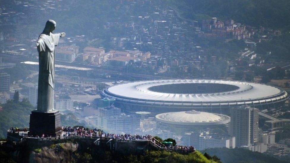 Aerial view of the Maracana (Mario Filho) Stadium in Rio de Janeiro, Brazil, on February 3, 2013