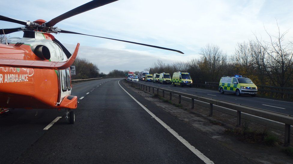 The Magpas Air Ambulance attended the scene