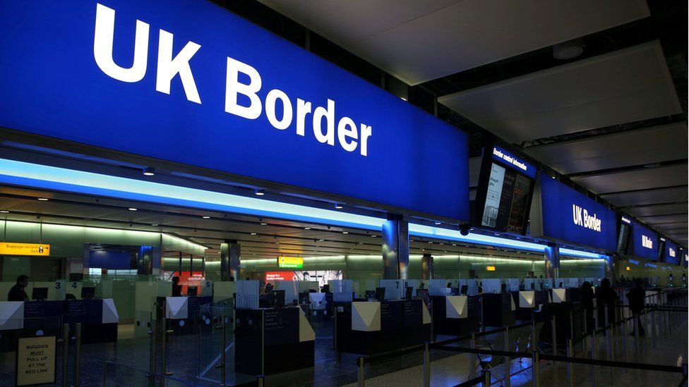 UK Border control at Heathrow Airport
