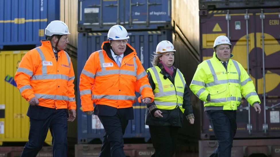 Boris Johnson visiting the freeport in Tilbury