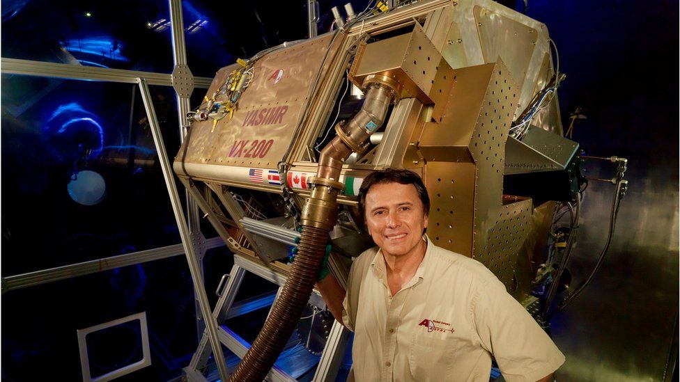Franklin Chang Diaz with the Vasimr rocket engine