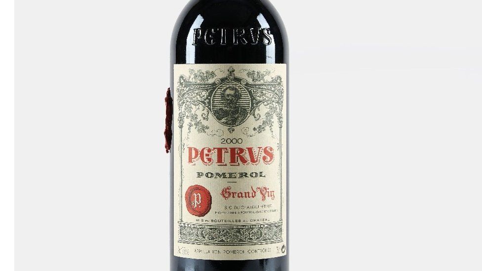 A bottle of Pétrus 2000 that was aged in space on board the ISS