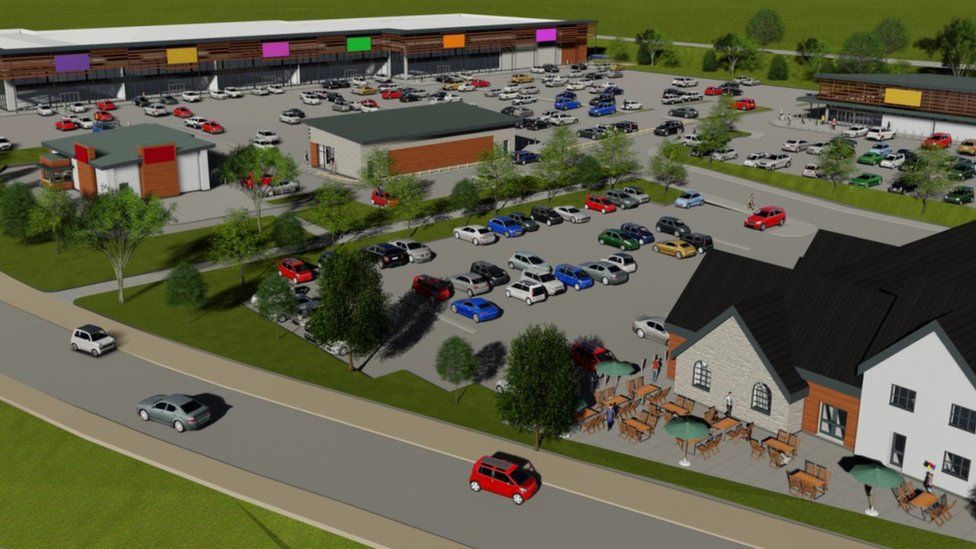 An artist's impression of the Cross Hands West retail park
