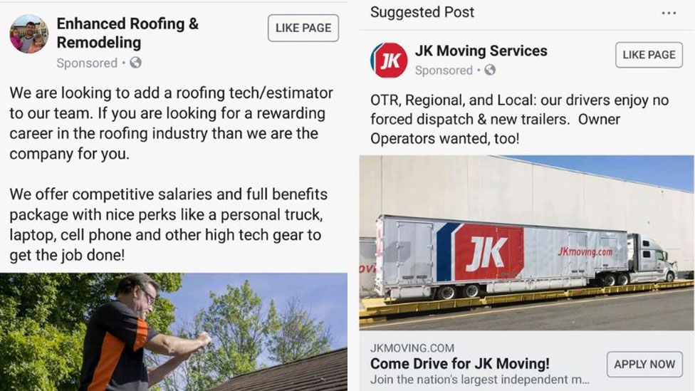 Facebook job ads
