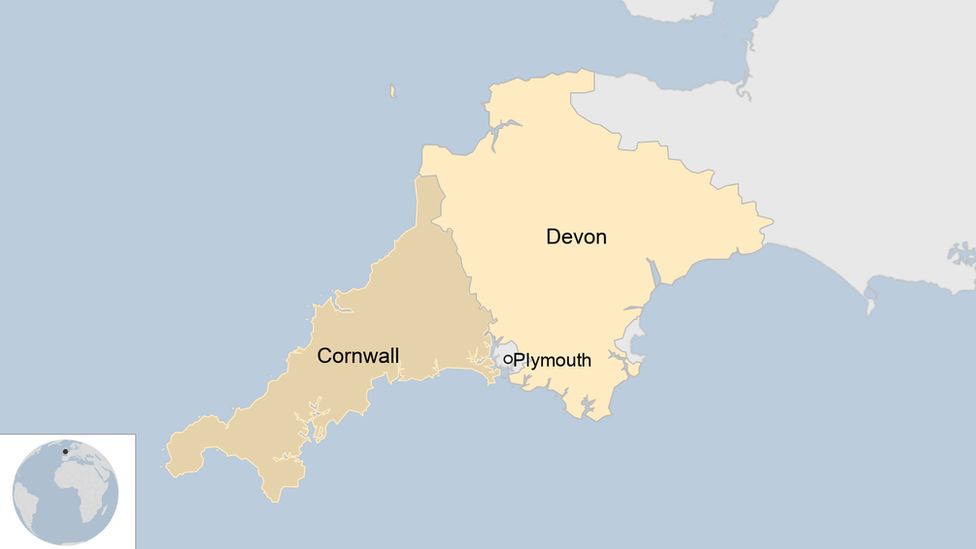 Map showing Plymouth