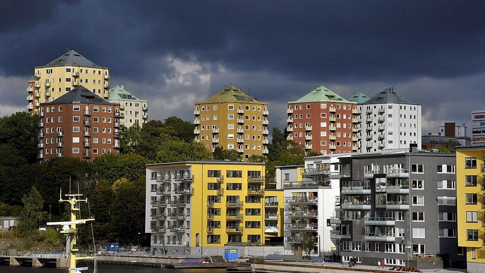 Buildings in the Danviksklippan district of Stockholm, Sweden