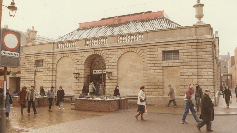 Archive photograph of the market building
