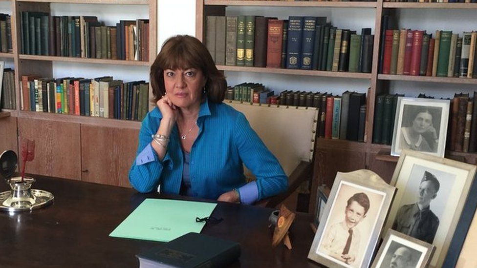 Jane Corbin at Chaim Weizmann's desk