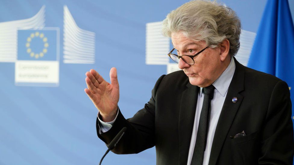 EU Commissioner Thierry Breton on January 2022