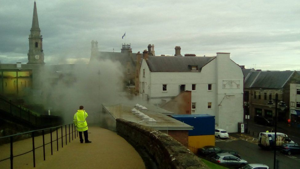 Fire near Inverness Castle