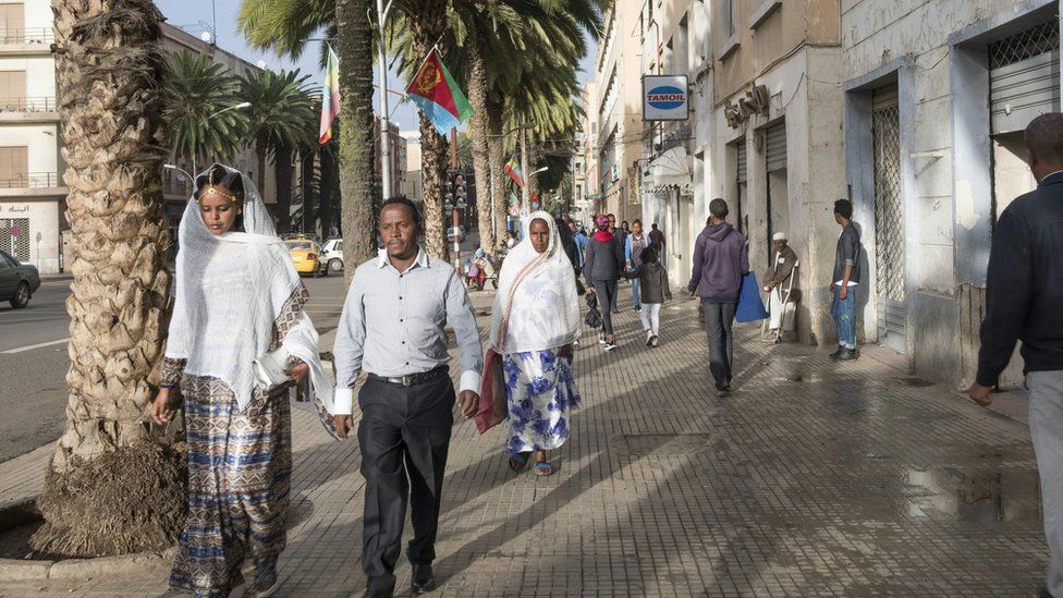 Street scene in Asmara the capital of Eritrea