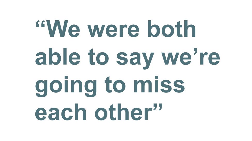 Quotebox: We were both able to say we're going to miss each other