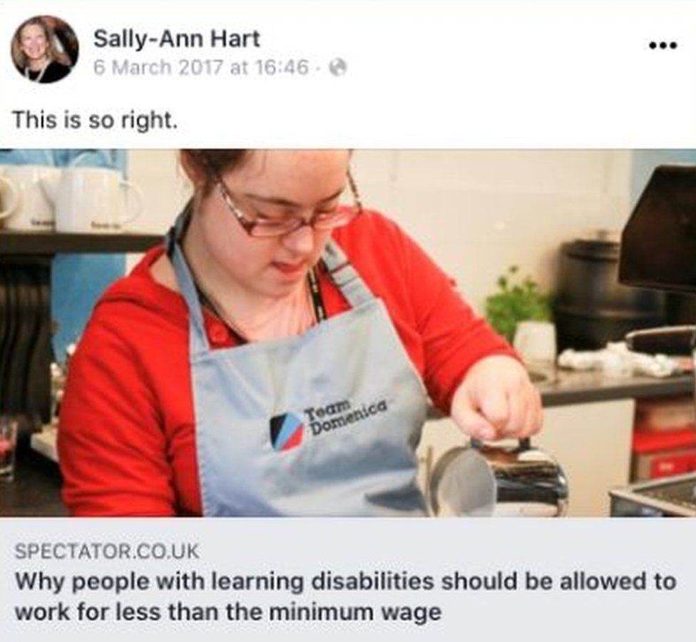 Facebook post from Sally-Ann Hart