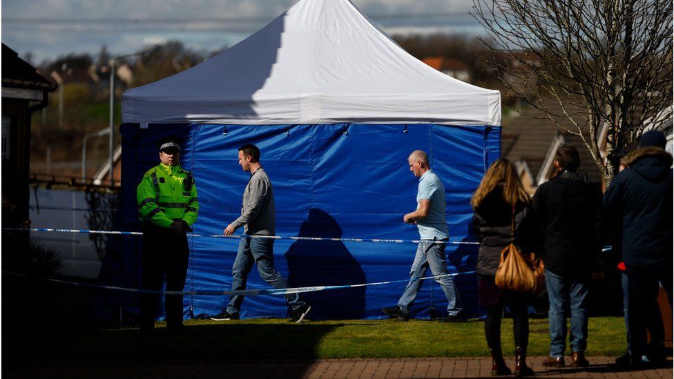 Forensic tent at Nicola Sturgeon's house.