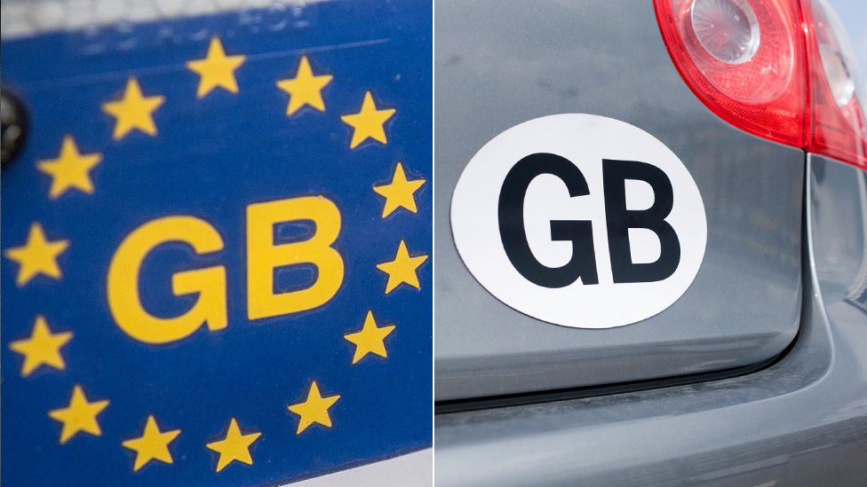 GB car stickers - new and old, file pic