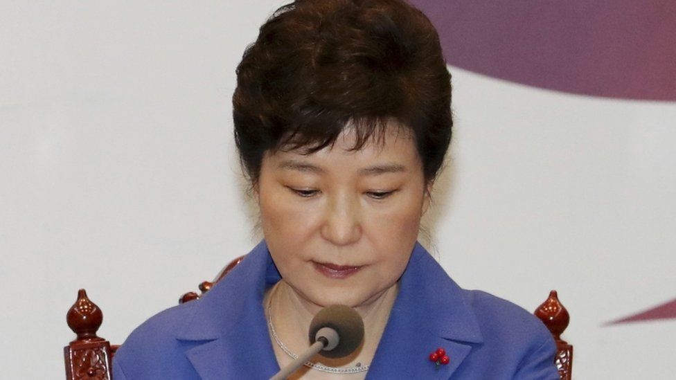 South Korean President Park Geun-hye attends her last cabinet meeting before her suspension, 9 December
