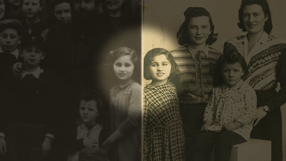 Два изображения Бланш в детстве, расположенные бок о бок, с выделенным лицом