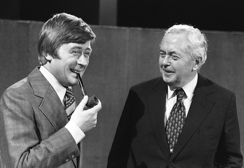 Impressionist Mike Yarwood, (left) with former Prime Minister Sir Harold Wilson.