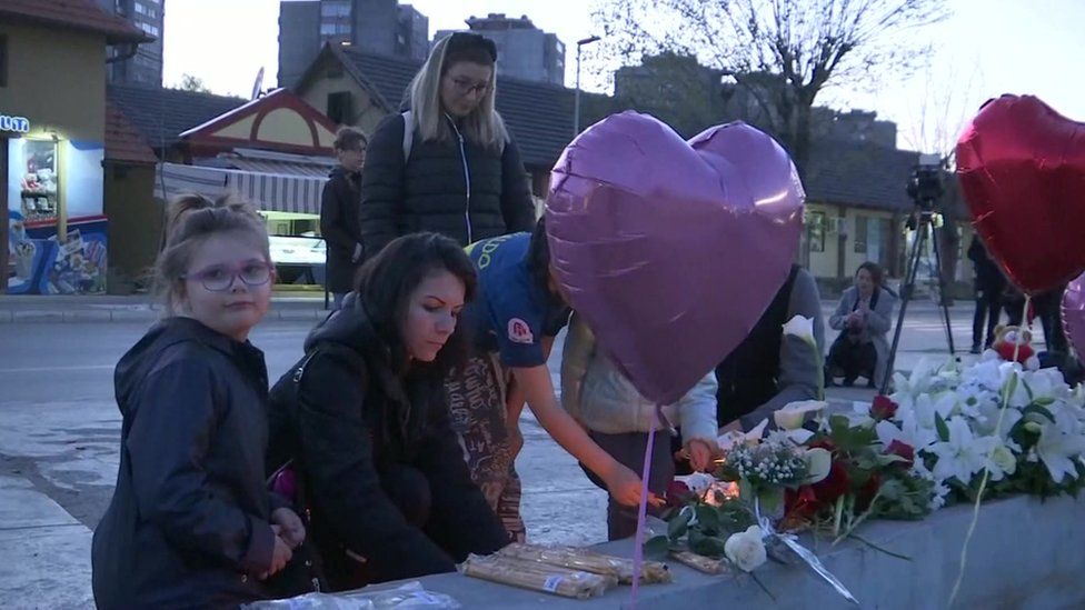 Vigil in the town of Bor